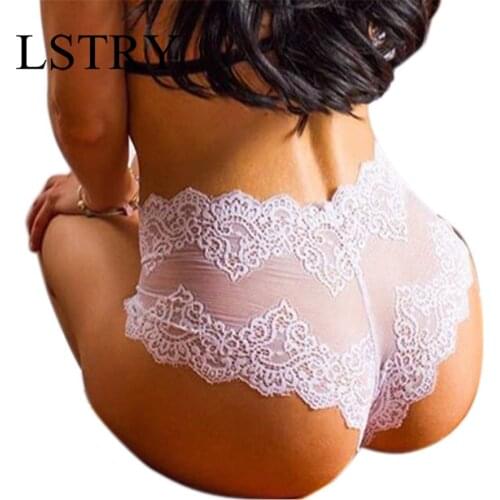 2021 New Hot Womens Lace Floral Sexy Panties Underwear Seamless Girl Brief Knickers Thong Perspective Erotic Lingerie Plus Size