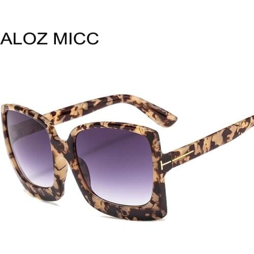 ALOZ MICC Vintage Oversized Sunglasses Women Brand Fashion Summer Square Sun Glasses Ladies Female Gradient Eyewear Q674