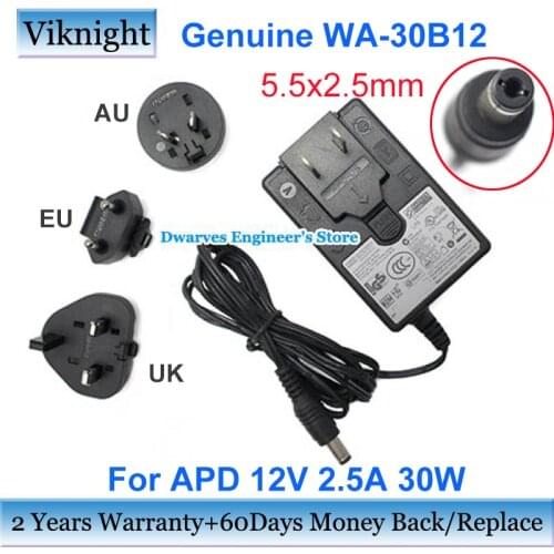 Original WA-30B12 12V 2.5A 30W APD AC Adapter Power Supply For Gigabyte BRIX 190 2807 BXBT1900 US UK AU EU Plug