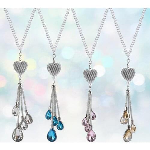 Car Rear View Mirror Pendant Crystal Ball Diamond Decorative Suspension Hanging Ornaments Car Rhinestone Interior Styling girls