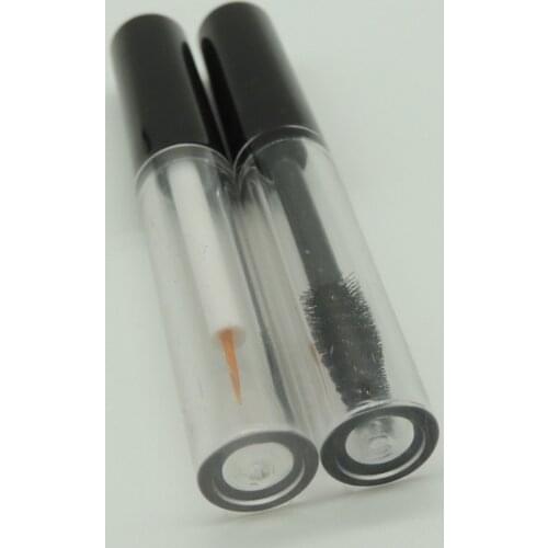 1.5ml 50Pcs/Lot Transparent Mascara Tube With Black Cap Make Up Cream Tube Black Empty Plastic Eyeliner Tube Hot Sales