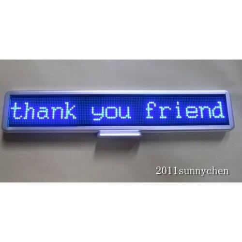 Blue Programmable LED Moving Scrolling Message Display Sign Board 21"x4" Indoor