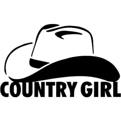 SZWL Country Girl Cowgirl Cowboy Hat Funny Car Sticker Vinyl Decoration Decal Accessories for Truck Window Motorcycles,15cm*9cm
