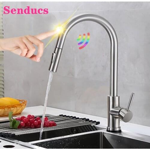 Touch Kitchen Faucet with Pull Down Sprayer Kitchen Tap, Quality Stainless Steel Kitchen Sink Faucets of Pull Out Sensor Faucets
