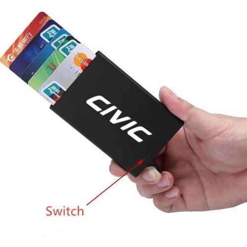 RFID Anti-theft Credit Card Holder Thin ID Card Case Bank Card Case For Honda civic 20 10th Business Auto Accessories