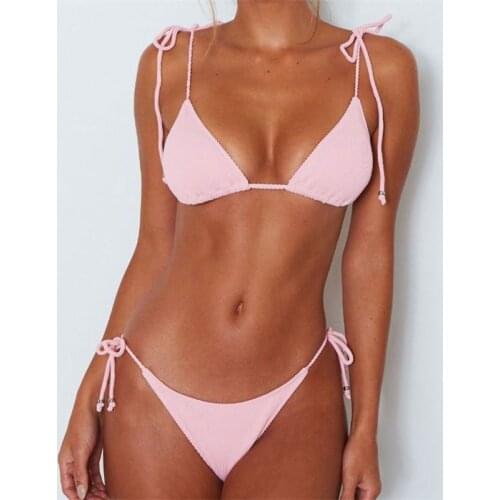 Triangle bikini micro two-piece suit String swimsuit female Sexy red swimwear women 2021 bathing suit Brazilian biquini