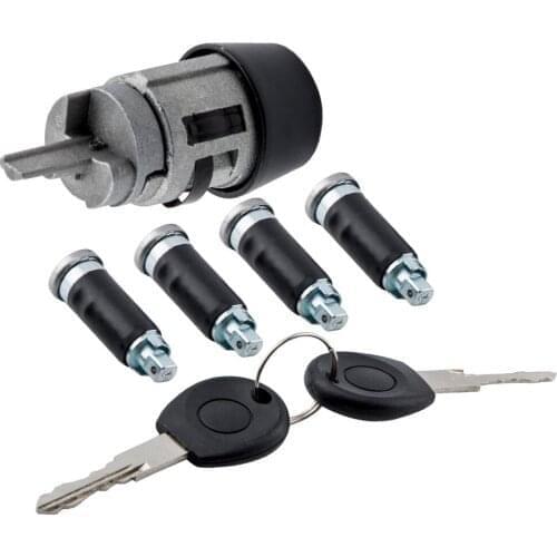 Ignition Switch Lock Barrel & 4 Door Lock & Key For VW Transporter Mk4 EuroVan Direct Replacement for 701837205