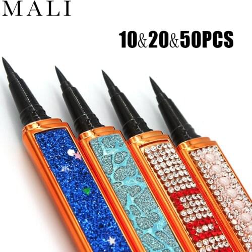 10/20/50pcs Magic Eyelash Self Adhesive Black Eyeliner Pen Quick-drying Diamond Eye Liner Pencil No Glue Waterproof Eyes Tools