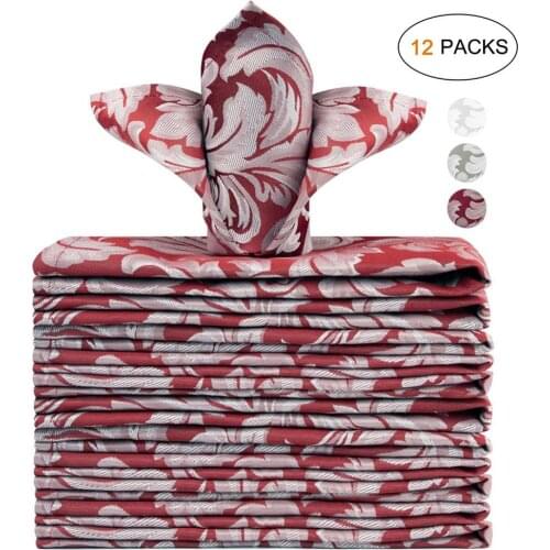 VCVCOO 12 Pcs Fabric Napkins Polyester Cloth Table Dinner Multi-color Napkin 43*43CM Diner New Year Handkerchief Party