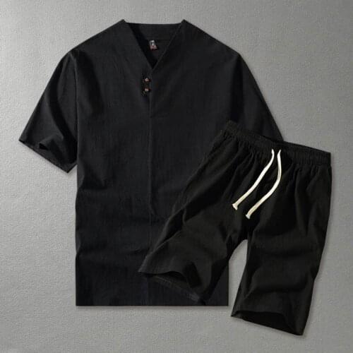 150Kg Mens Large Size Tracksuit Bust 156cm 8XL 9XL 10XL Linen Short T-shirt Shorts Summer Suit Plus Size Clothing Suit