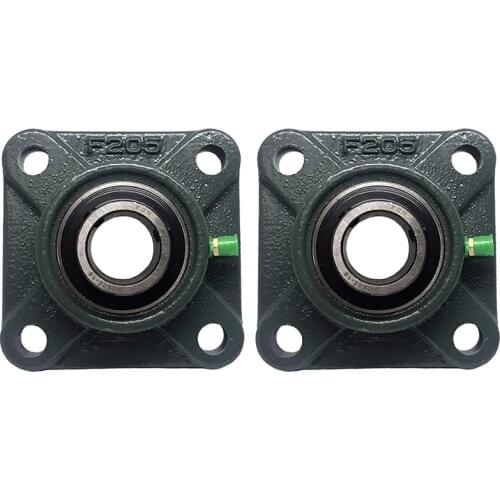 2PCS UCF205-16 Bearing Seat Square Flange Mounting Bearing Solid Cast Iron Pillow Block Mounting Bearing