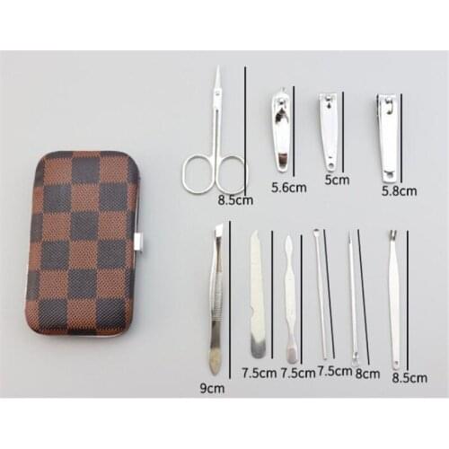 20sets Nail Art Tool Sets 10PCS/Set Stainless Steel Universal Home Office Manicure Set Nail Clippers Cleaner Grooming Kit N