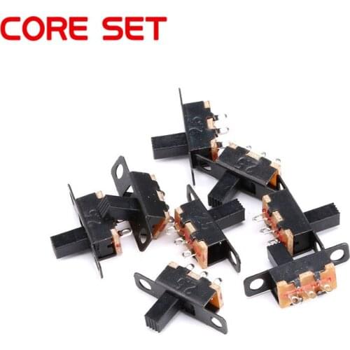 20pcs 50V 0.5 A Mini Size Black SPDT Slide Switch for DIY Power Electronic Projects SS12F15 G6 1P2T Toggle Switch Handle 6mm