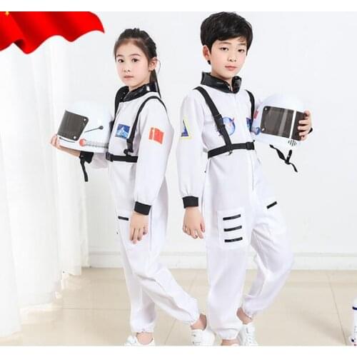 2019 Astronaut Cosplay Hallowean Party Kids Costume Outer Space Suits Carnival Stage Game Cosmonaut Uniform Childrens Day gift