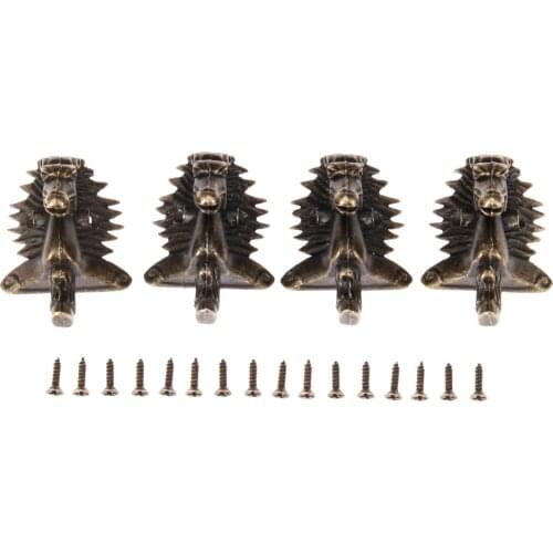4Pcs Antique Jewelry Gift Box Wood Case Decorative Feet Leg Corner Protector Guard Metal Crafts with Screws 39*24mm