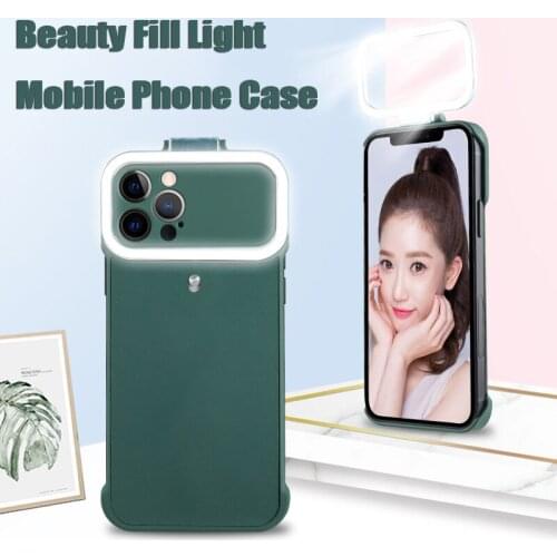 Selfie Light Phone Case for Iphone 12 Pro Max Funda Portable Led Ring Beauty Fill Light Cell Phone Back Case Cover Accessories