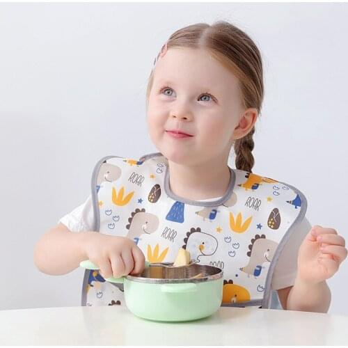 Baby Adjustable Waterproof Bibs Apron Burp Cloth Toddlers Sleeveless Cartoon EVA Bandana Babador Infant Feeding Smock Stuff