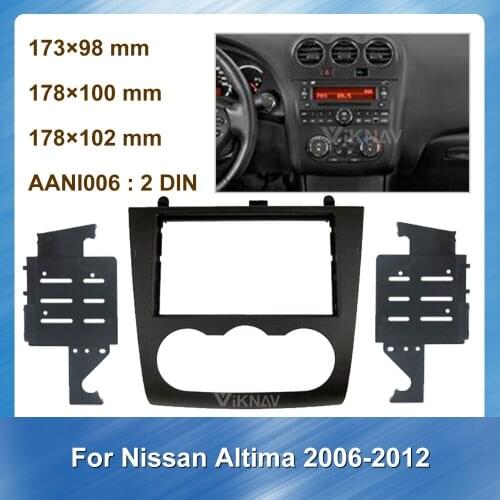 For Nissan Altima 2006-2012 2 din Radio Fascia Stereo Audio Panel Mount Installation Dash Kit Frame Adapter DVD Screen Android