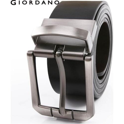 Giordano Men Brand Reversible Leather Belt Man High Quality Belts for Men Cinturones Hombre Cintos Masculino