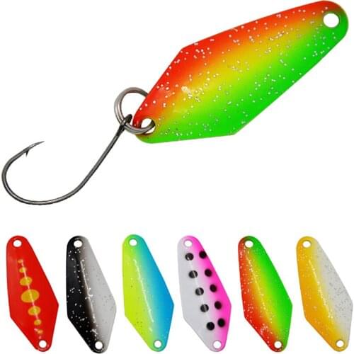 Hot Sale 6PCS 2.3g/32mm Fishing Lure Metal Spoon Fishing Baits Wobbler Artificial Single Hook Fishing Baits Bass Fishing Tools