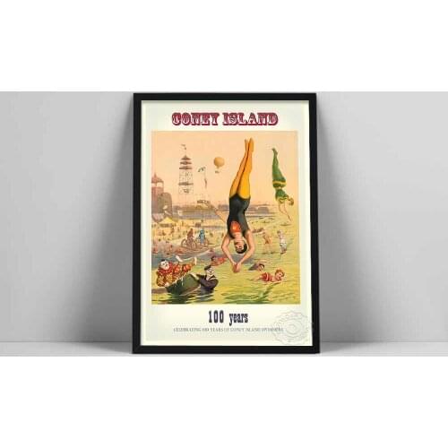 Coney Island Circus Sideshow Canvas Painting Wall Art Posters and Prints Wall Picture for Living Room Kids Decoration Home Decor