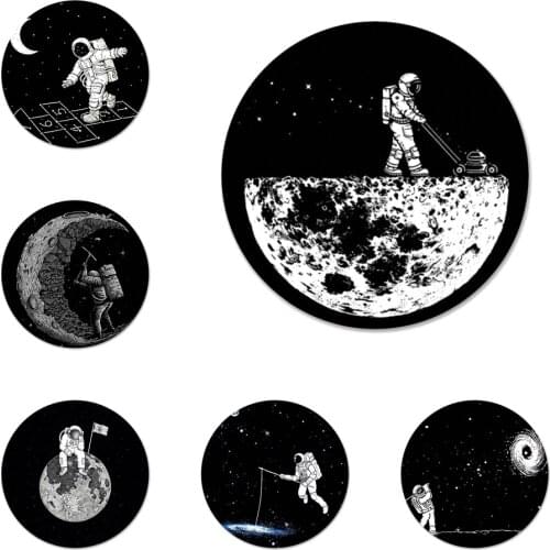 Moon Stars Space Astronaut Badge Brooch Pin Accessories For Clothes Backpack Decoration gift