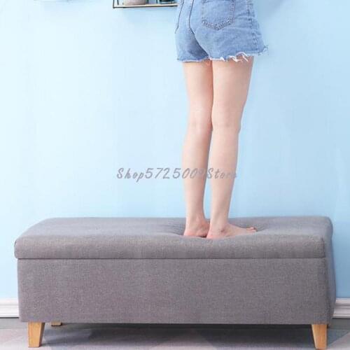 Washable Fabric Sofa Stool Rectangular Storage Stool Storage Stool Shoe Changing Stool Home Bedroom Bed End Stool