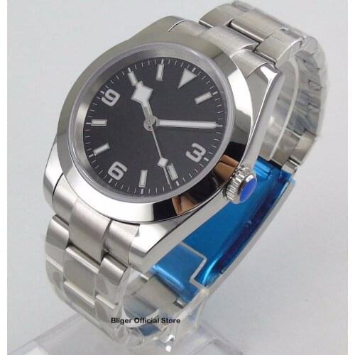 40mm Black dial Luminous Sapphire Glass Polished Case 21 jewels MIYOTA 8215 Automatic Movement Mens Watch