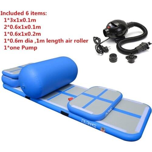 A Set (4 air track+1 roller+1 pump) Inflatable Air Track Water Trampoline Airtrack Gymnastics Air Mat For Sale