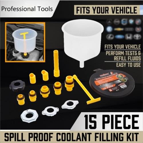 15Pcs/Set Plastic Filling Funnel Spout Pour Oil Tool Spill Proof Coolant Filling Kit Vhicle Car Accessories