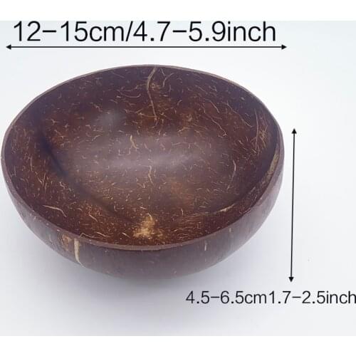 Natural Coconut Bowl set smoothie bowl Decoration Fruit Salad Noodle Rice coco Handicraft Decoration Creative Wooden tableware