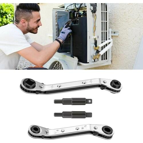 3/8" To 1/4", 5/16\'\' X 1/4\'\' Refrigeration Hvac Service Wrench Set With Hex Bit Efrigeration Maintenance Wrench
