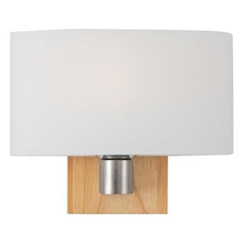 Nordic bedroom bedside solid wood wall lamp E27 living room study staircase aisle hotel fabric wall lamp