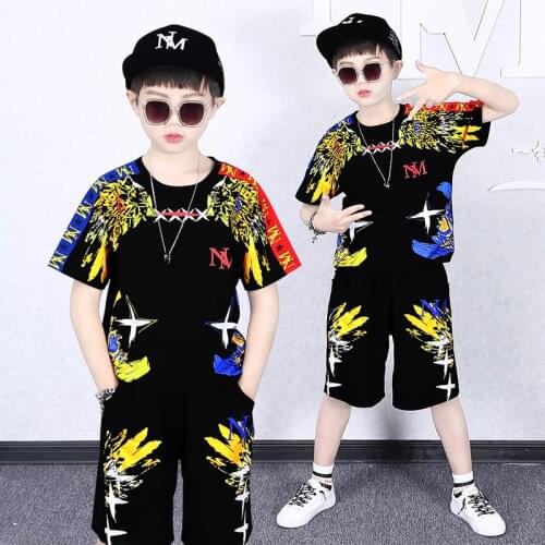4-14 Years 2021 Summer Boy Clothing Set New Fashion Casual Active T-shirt+ Pant Kid Children Boy Teenager Clothing