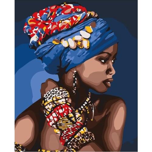 DIY - Home Kit -Painting - 3D Art Painting By Numbers Painting Set Including Canvas Brush Paint 40x50 CM - WOMAN