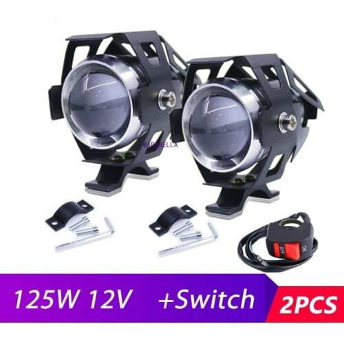 12V 125W Motorcycle LED Headlight 3000LMW Chip U5 Motorbike Driving Spotlight Street Moto Fog DRL Spot Head Light Lamp