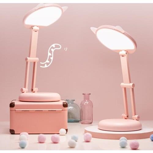 LED Cute Desk Lamp Student Learning Eye Protection Lamp Portable USB Charging Dimming Folding Lamp Bedside Bedroom Night Light