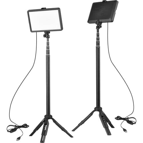 Andoer RGB Video Light LED Video Light 3200K-5600K 10 Levels Brightness USB Powered Extendable Tripod for Video Live Streaming