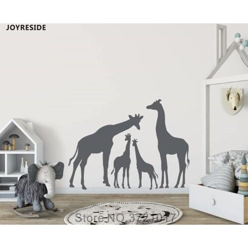 JOYRESIDE Giraffe Jungle Animal Wall Decal Vinyl Sticker Nursery Decor For Kids Boys Girl Room Art Home DIY Decoration XY178
