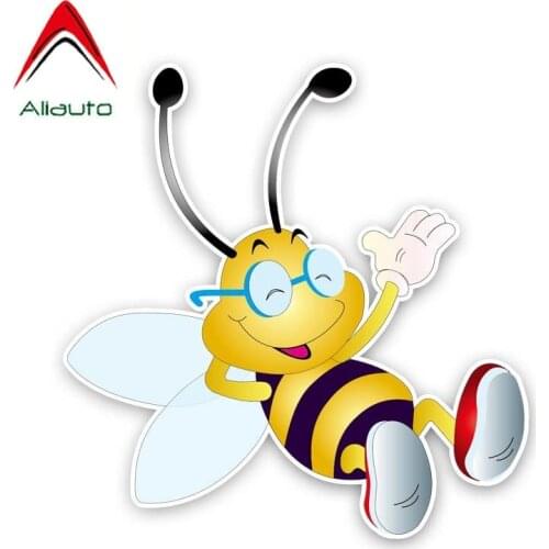 Aliauto Funny Car StickerA Comfortable Bee Decal Accessories PVC Cover Scratches for Volkswagen Polo Ford BMW Audi,14cm*14cm