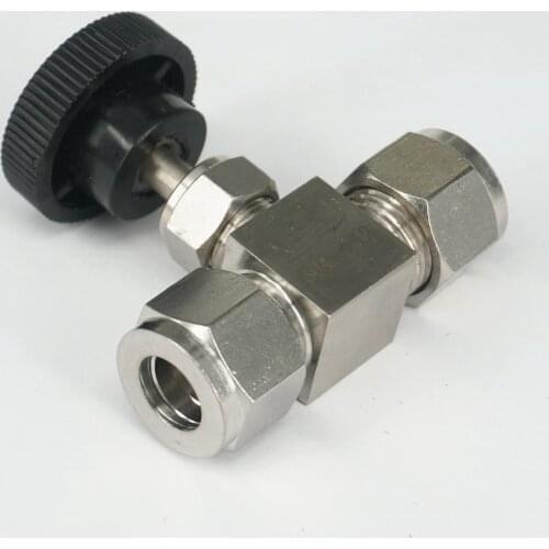 Fit Tube O/D 4mm Stainless Steel 304 Shut Off Valve Straight Flow Control Needle Valve Compression Fitting 6.4 Mpa