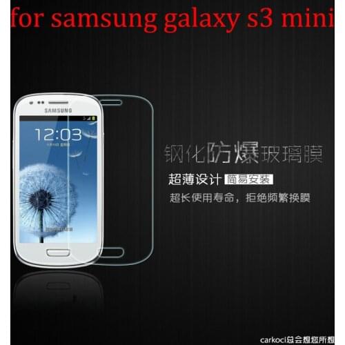 0.3MM HD Explosion-proof Premium Tempered Glass Screen Protector For Samsung Galaxy S3 Mini i8190 Retail Box Home Button Sticker