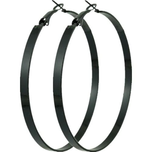 Hoop Earrings for women Big circle Black Wide Round 2021 Fashion Jewelry Accessories Trend Personality punk style Ladies earings