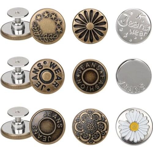Snap Fastener Metal Pants Buttons Clothing Jeans Perfect Fit Adjust Button Self Increase Reduce Waist 17mm Free Nail Sewing 1PCS