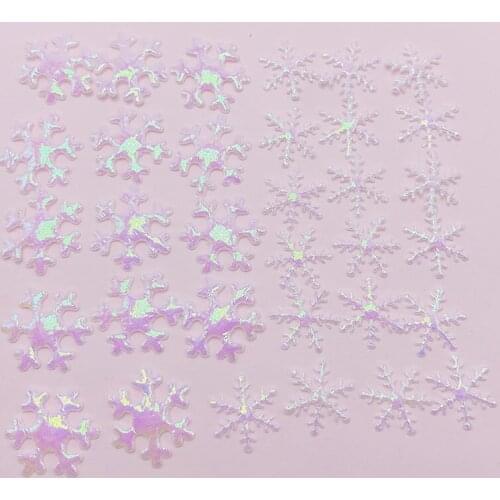 100Pcs/LOT Two Siz Symphony Snowflake Appliques For DIY Christmas Decoration Socks Hats Headwear Accessories Patches