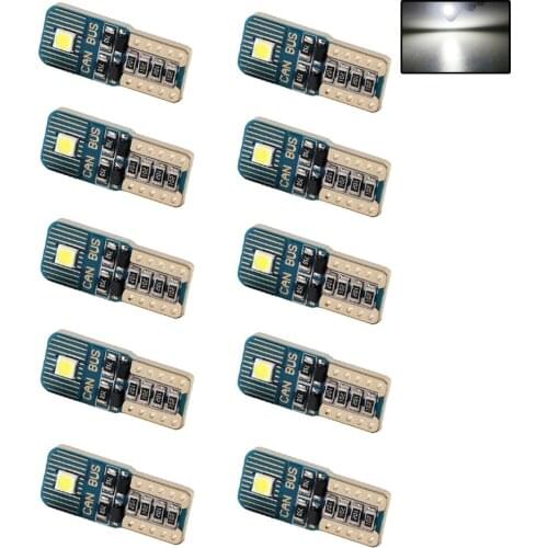 10x T10 2smd 3030 Chips Car Instrument Lights Reading Light Car Led License Plate Light Lamp White T10 Led W5W 194 LED Bulbs