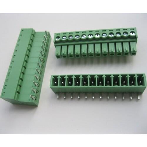 150 Pcs Per Lot Screw Terminal Block Connector 3.5mm Angle 12 way/pin Green Pluggable Type HIGH Quality HOT Sale