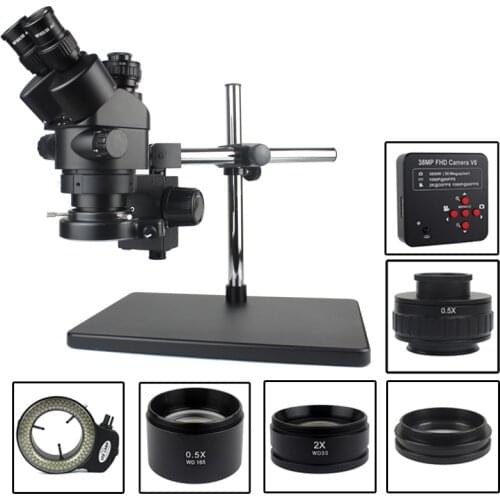 38MP HDMI Digital USB Microscopio Camera 3.5X-90X Simul-Focal Trinocular Stereo Microscope Soldering PCB Jewelry Repair Kit