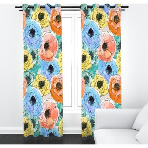 3D Curtains European Style Flowers Rose Oil Painting Photo Curtain For Living Room Study Elders Bedroom Blackout Drapes Sets