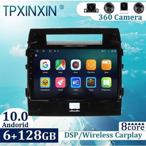 6+128GB For Toyota Land Cruiser 200 2008-2015 Android 10 Carplay Radio Player Car GPS Navigation Head Unit Car Radio with Screen